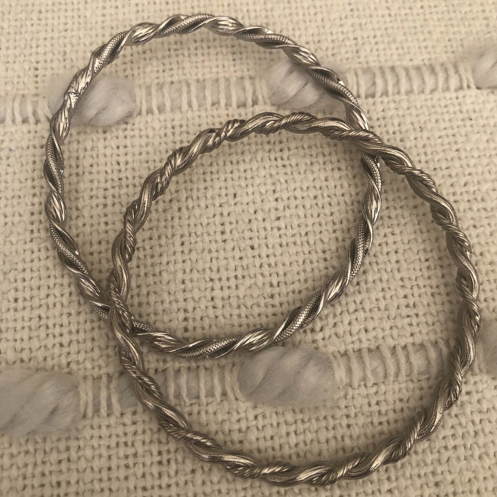 2 silver bracelets